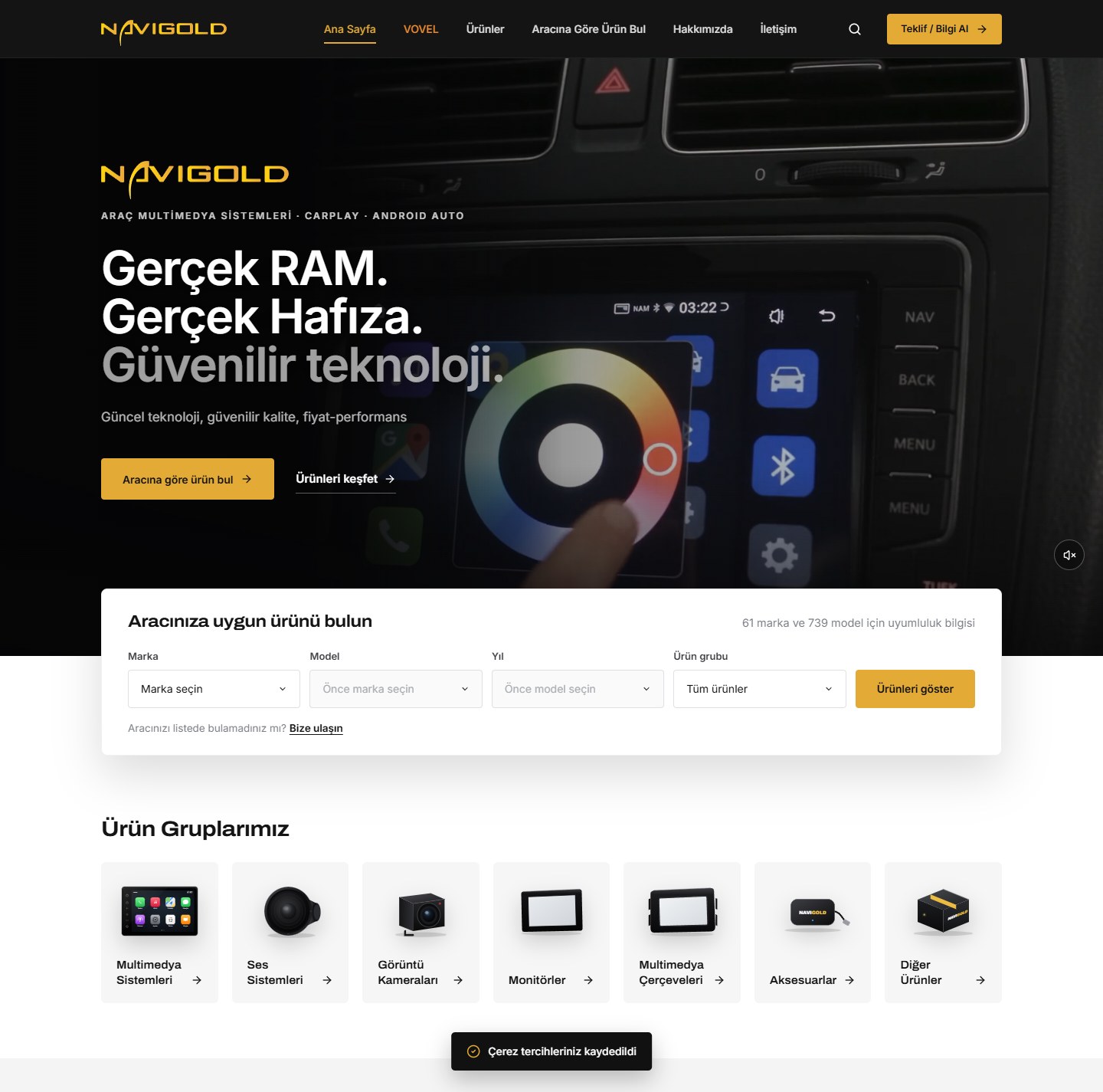 Navigold web sitesi ekran görüntüsü