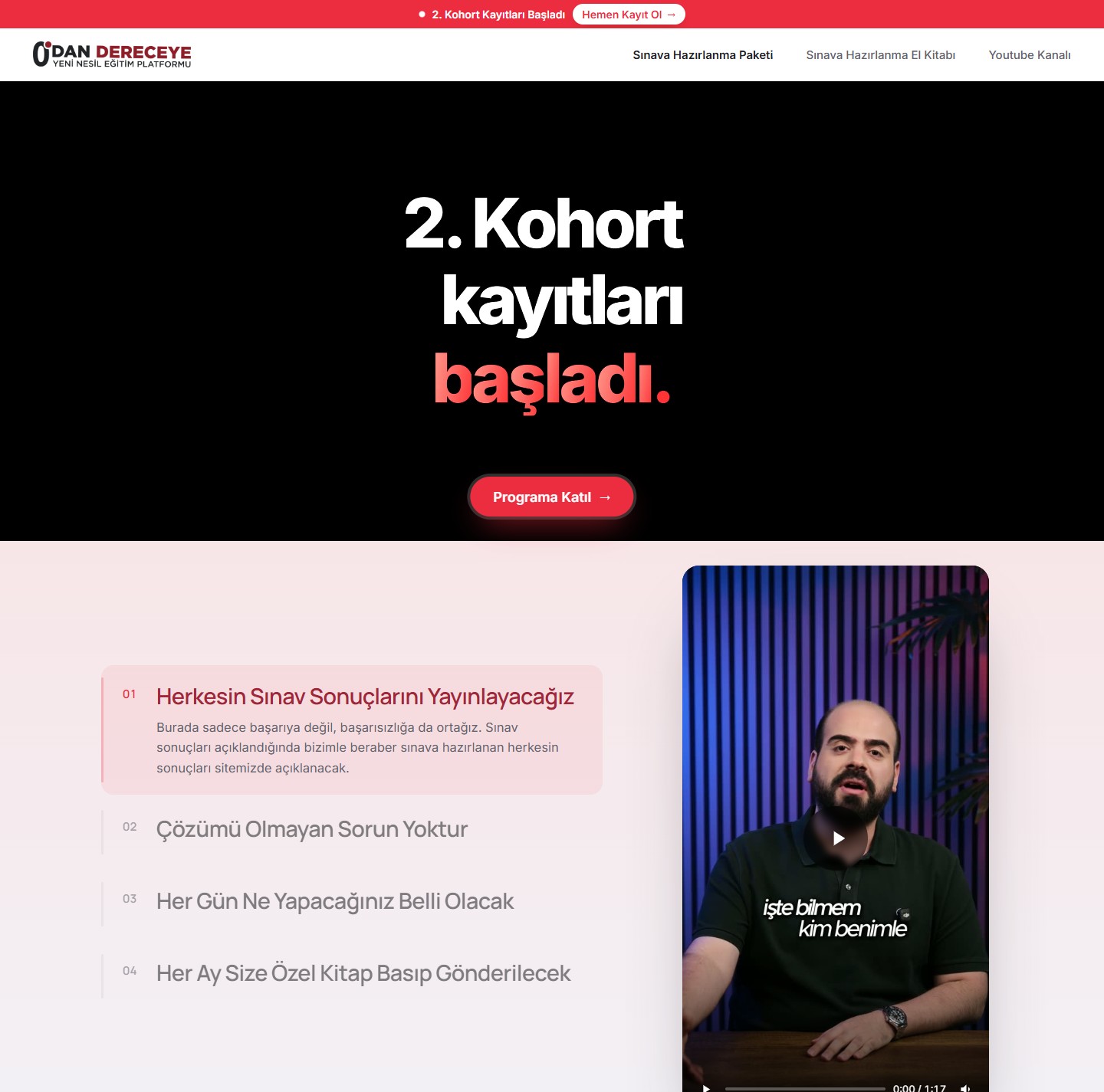 0'dan Dereceye web sitesi ekran görüntüsü